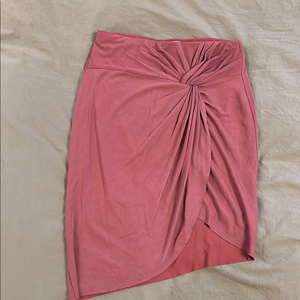 Elegant Pink Draped Skirt